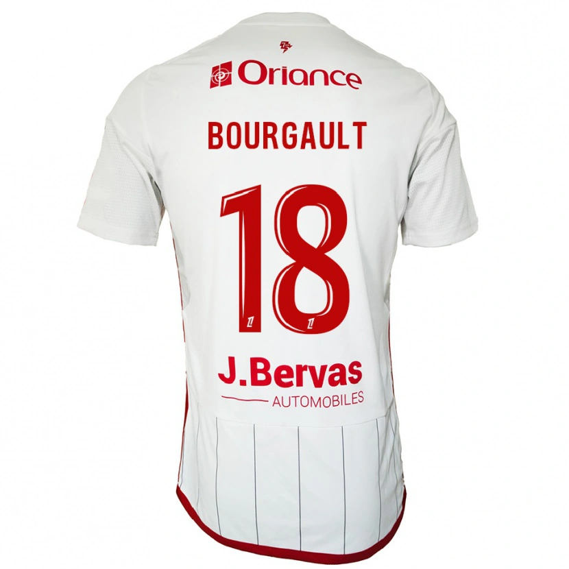 Danxen Herren Justin Bourgault #18 Weiß Rot Auswärtstrikot Trikot 2025/26 T-Shirt Österreich