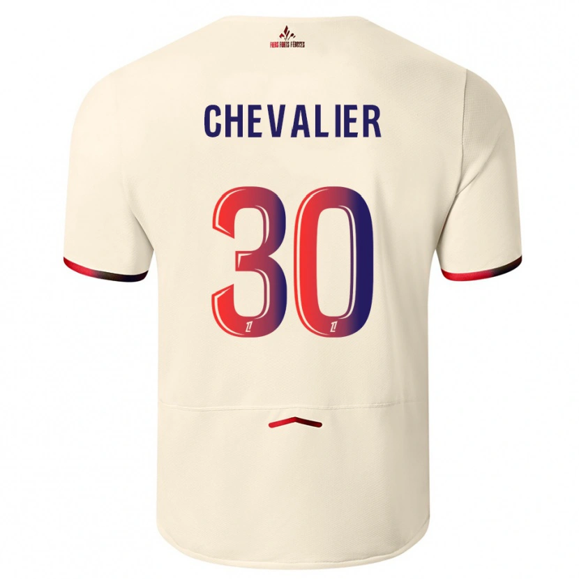 Danxen Herren Lucas Chevalier #30 Cremeweiß Rot Auswärtstrikot Trikot 2025/26 T-Shirt Österreich