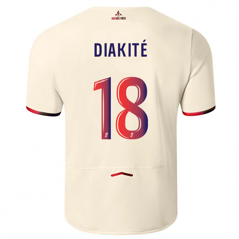 Danxen Herren Bafodé Diakité #18 Cremeweiß Rot Auswärtstrikot Trikot 2025/26 T-Shirt Österreich