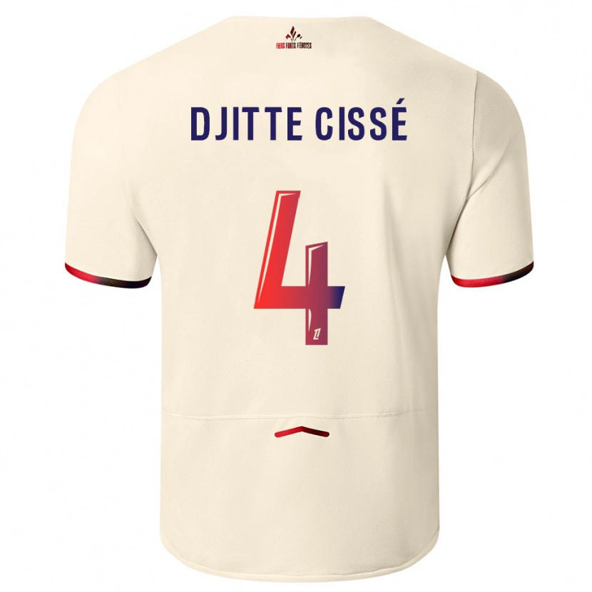 Danxen Herren Babacar Djitte Cissé #4 Cremeweiß Rot Auswärtstrikot Trikot 2025/26 T-Shirt Österreich
