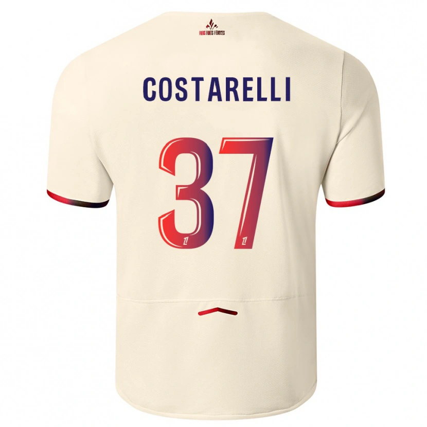 Danxen Herren Morgan Costarelli #37 Cremeweiß Rot Auswärtstrikot Trikot 2025/26 T-Shirt Österreich