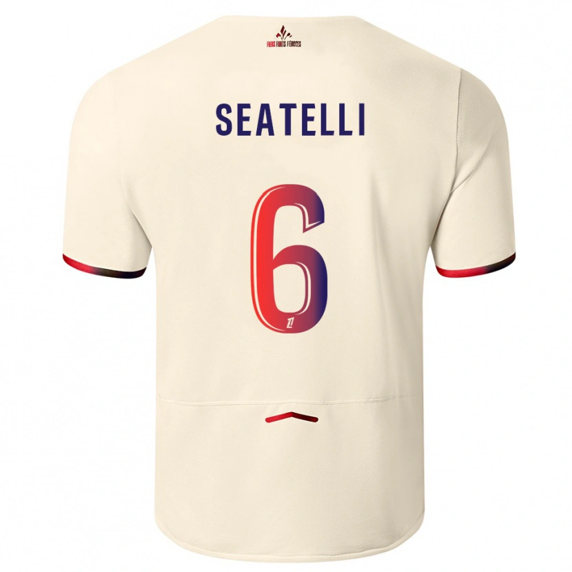 Danxen Herren Adrien Seatelli #6 Cremeweiß Rot Auswärtstrikot Trikot 2025/26 T-Shirt Österreich
