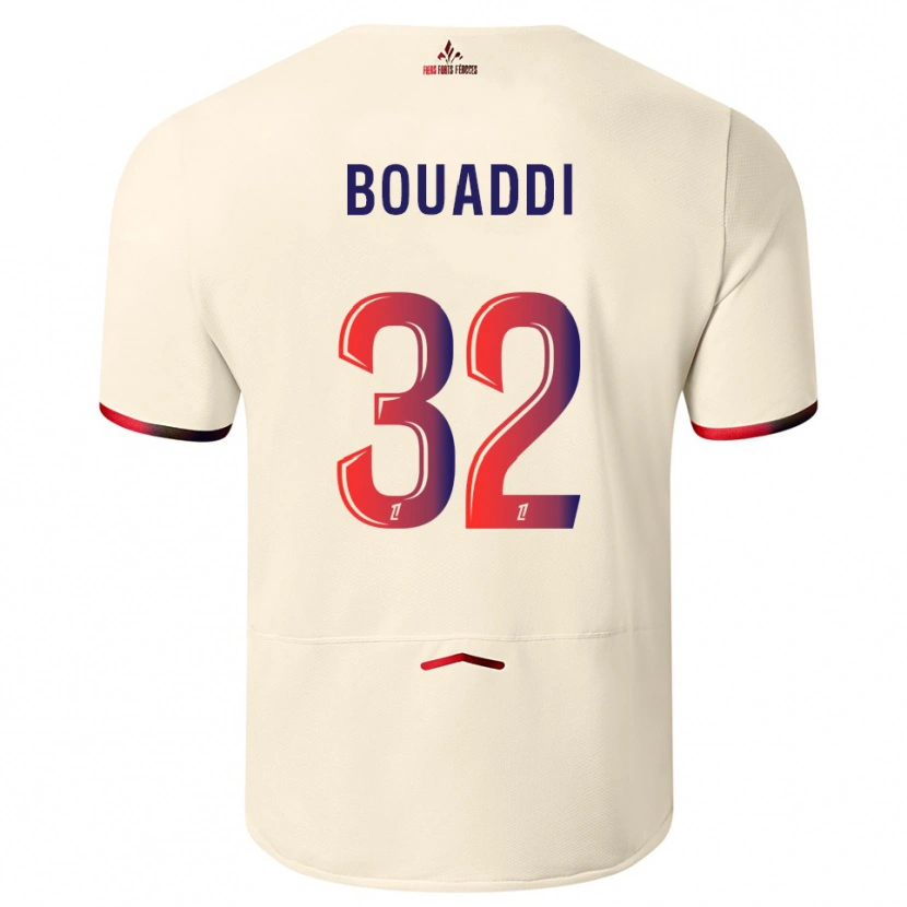 Danxen Herren Ayyoub Bouaddi #32 Cremeweiß Rot Auswärtstrikot Trikot 2025/26 T-Shirt Österreich