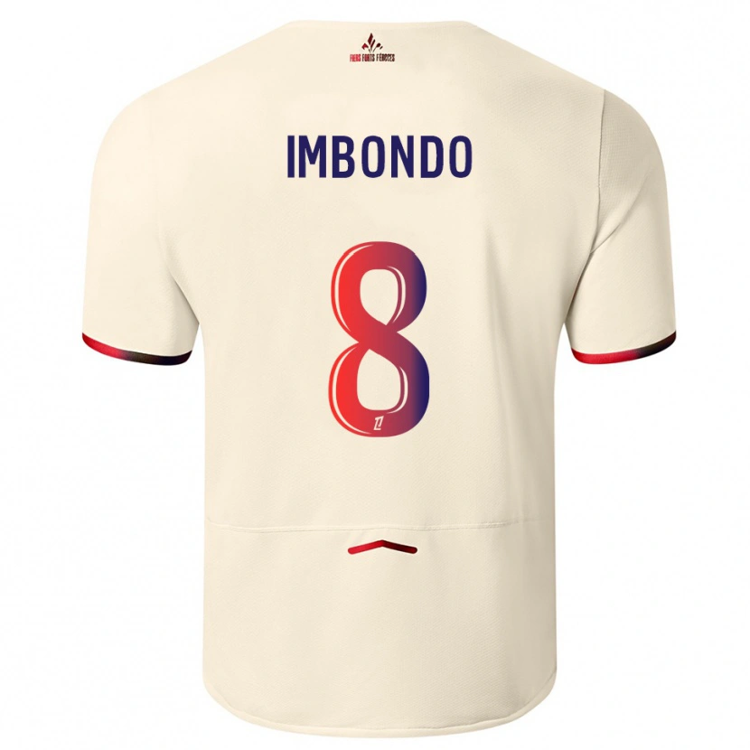 Danxen Herren Ramses Imbondo #8 Cremeweiß Rot Auswärtstrikot Trikot 2025/26 T-Shirt Österreich
