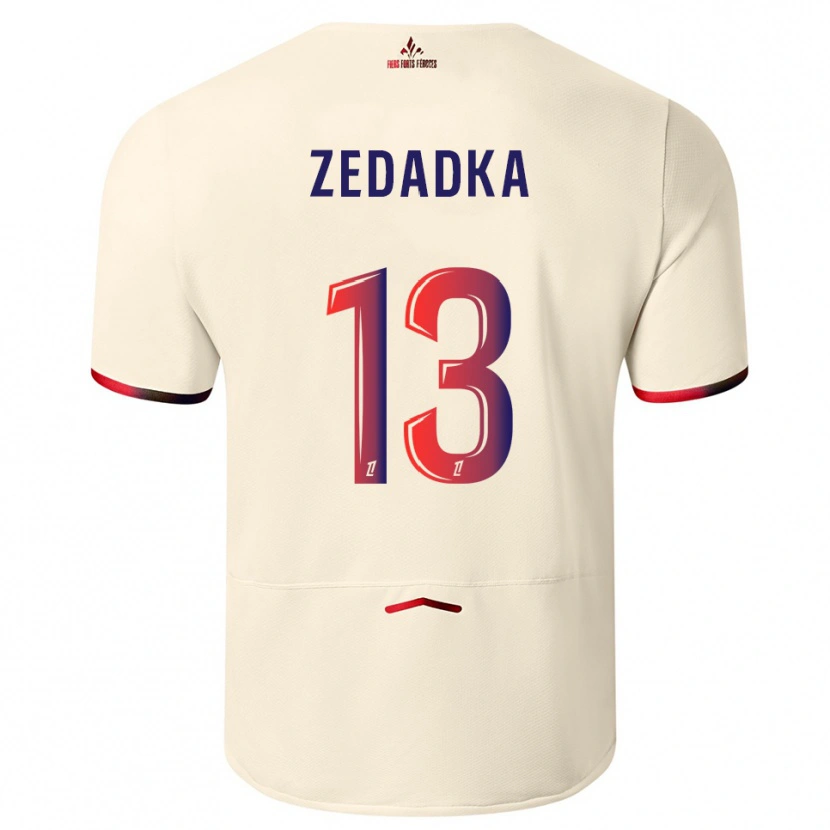 Danxen Herren Akim Zedadka #13 Cremeweiß Rot Auswärtstrikot Trikot 2025/26 T-Shirt Österreich