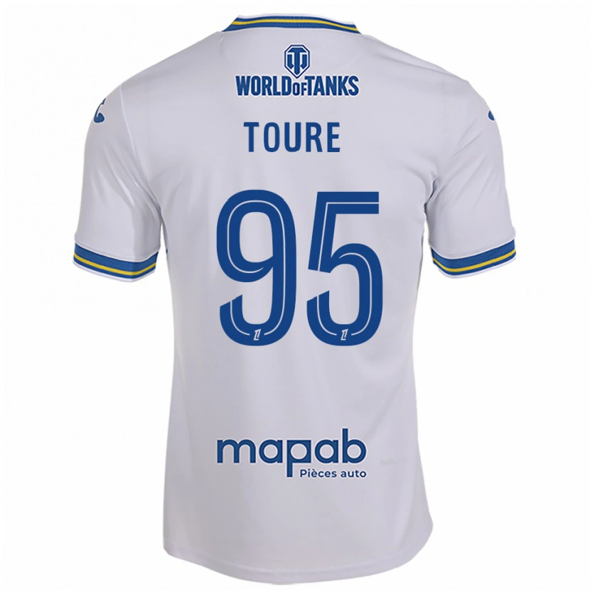 Danxen Herren Isaak Touré #95 Weiß Himmelblau Auswärtstrikot Trikot 2025/26 T-Shirt Österreich