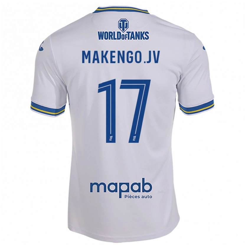 Danxen Herren Jean-Victor Makengo #17 Weiß Himmelblau Auswärtstrikot Trikot 2025/26 T-Shirt Österreich