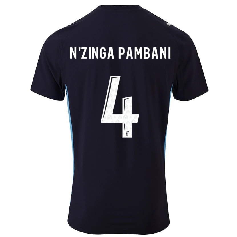 Danxen Herren Pladi N'zinga Pambani #4 Schwarz Himmelblau Auswärtstrikot Trikot 2025/26 T-Shirt Österreich