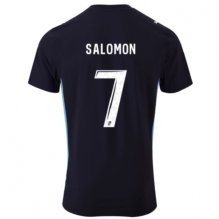 Danxen Herren Maëva Salomon #7 Schwarz Himmelblau Auswärtstrikot Trikot 2025/26 T-Shirt Österreich