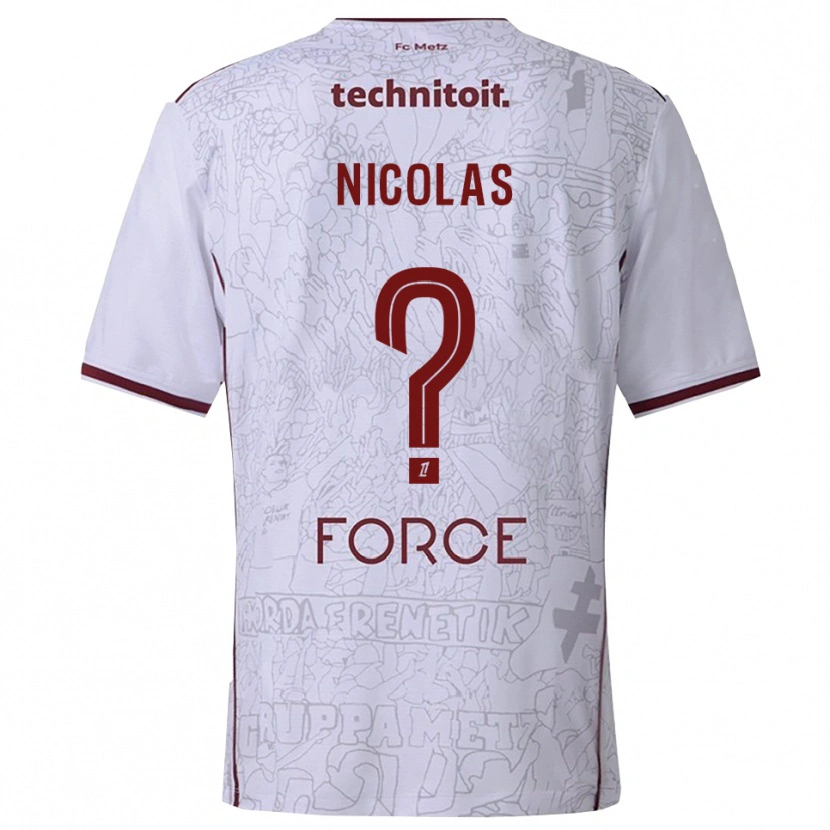 Danxen Herren Max-Henry Nicolas #0 Weiß Burgunderrot Auswärtstrikot Trikot 2025/26 T-Shirt Österreich