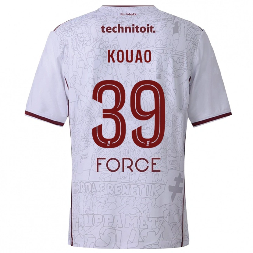 Danxen Herren Koffi Kouao #39 Weiß Burgunderrot Auswärtstrikot Trikot 2025/26 T-Shirt Österreich