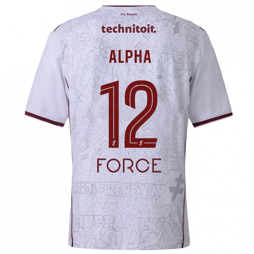 Danxen Herren Alpha Touré #12 Weiß Burgunderrot Auswärtstrikot Trikot 2025/26 T-Shirt Österreich
