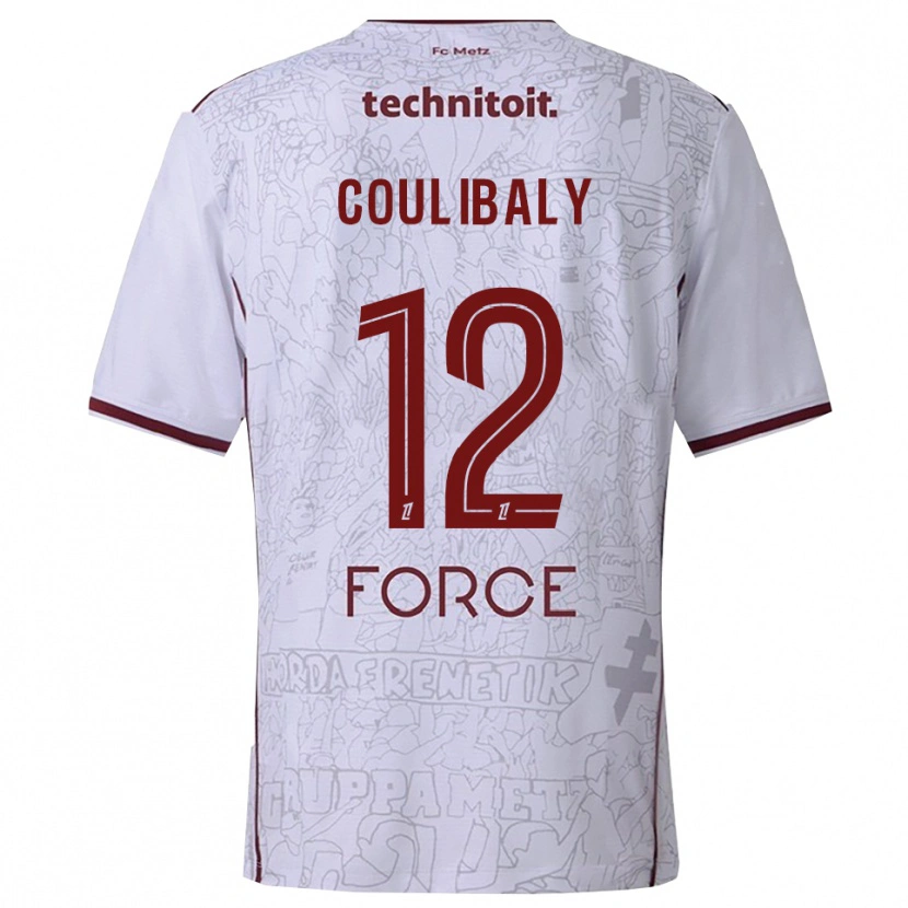 Danxen Herren Kady Coulibaly #12 Weiß Burgunderrot Auswärtstrikot Trikot 2025/26 T-Shirt Österreich