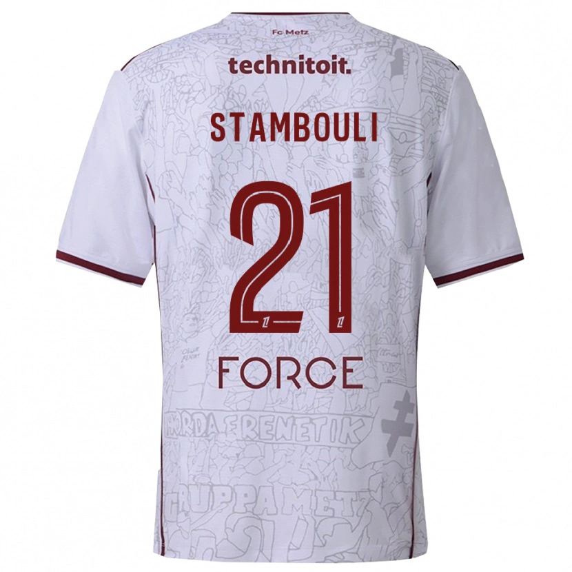Danxen Herren Benjamin Stambouli #21 Weiß Burgunderrot Auswärtstrikot Trikot 2025/26 T-Shirt Österreich