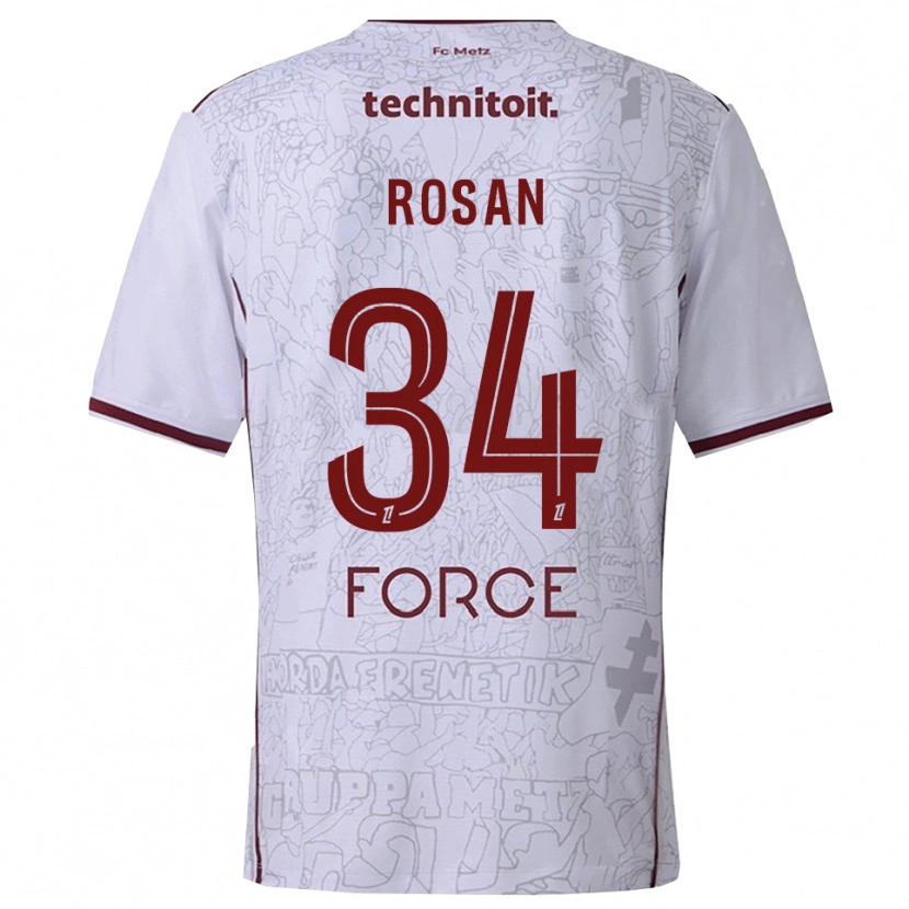 Danxen Herren Kaylia Rosan #34 Weiß Burgunderrot Auswärtstrikot Trikot 2025/26 T-Shirt Österreich