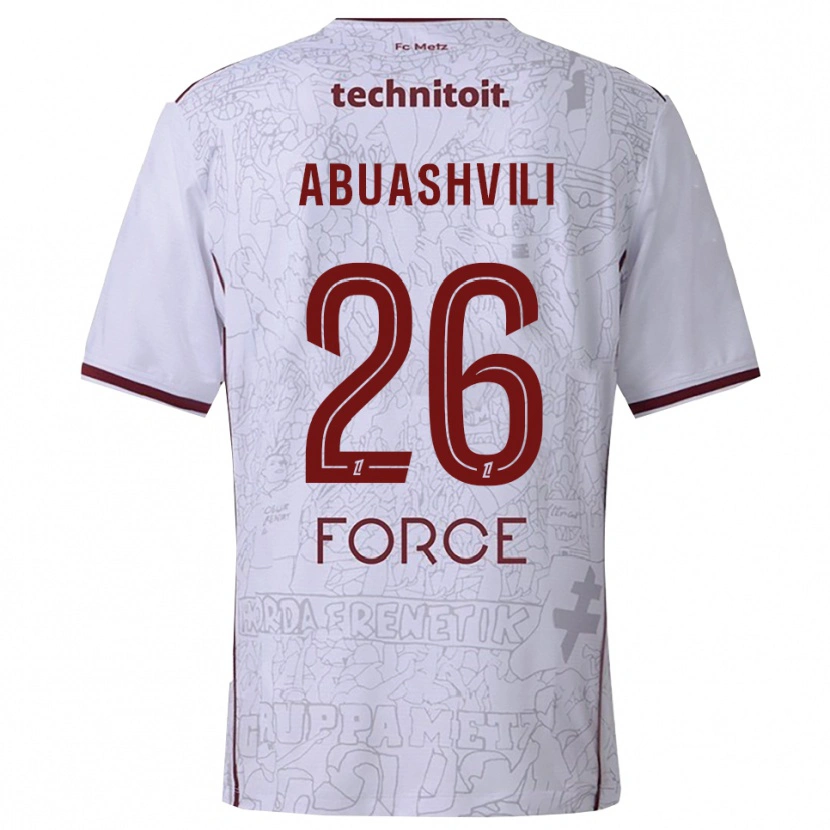 Danxen Herren Giorgi Abuashvili #26 Weiß Burgunderrot Auswärtstrikot Trikot 2025/26 T-Shirt Österreich