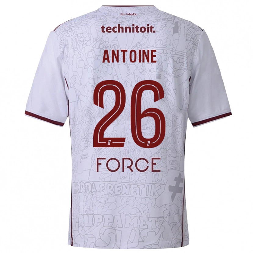 Danxen Herren Maud Antoine #26 Weiß Burgunderrot Auswärtstrikot Trikot 2025/26 T-Shirt Österreich