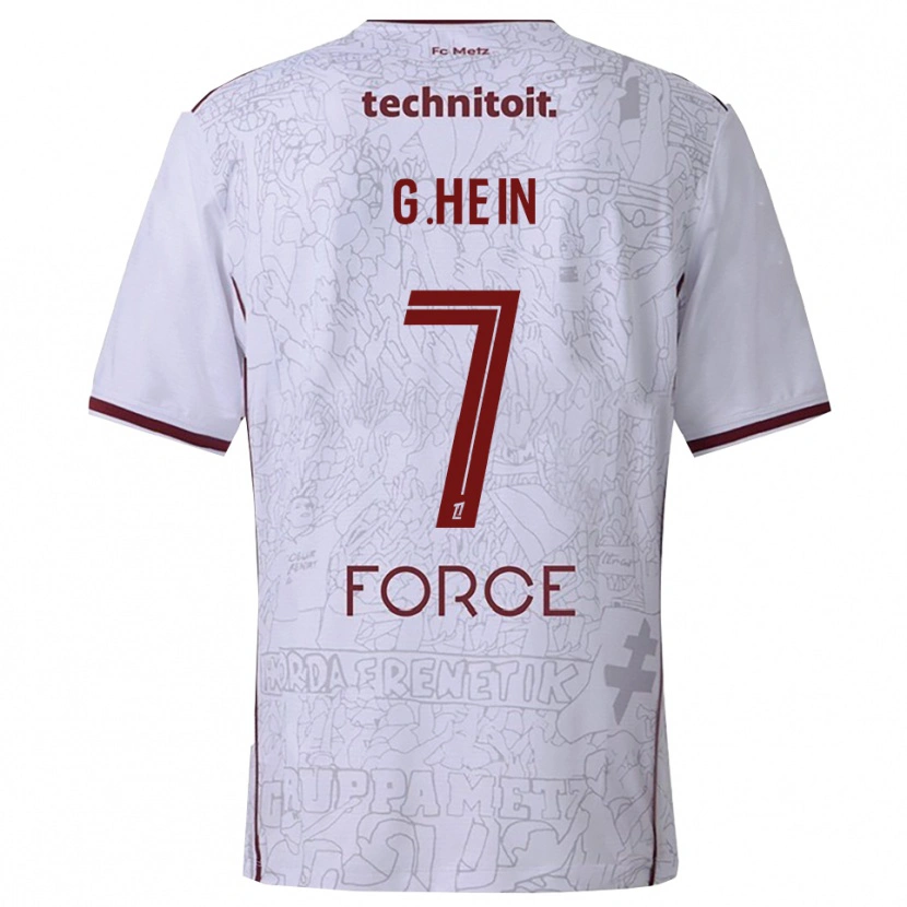Danxen Herren Gauthier Hein #7 Weiß Burgunderrot Auswärtstrikot Trikot 2025/26 T-Shirt Österreich