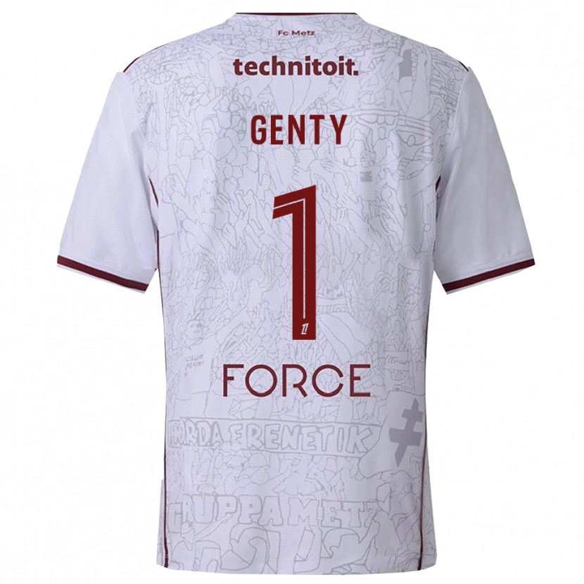 Danxen Herren Julie Genty #1 Weiß Burgunderrot Auswärtstrikot Trikot 2025/26 T-Shirt Österreich