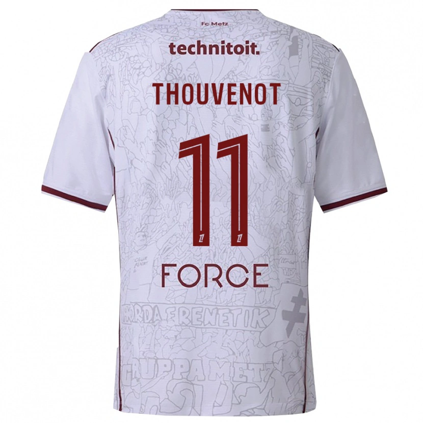 Danxen Herren Jules Thouvenot #11 Weiß Burgunderrot Auswärtstrikot Trikot 2025/26 T-Shirt Österreich