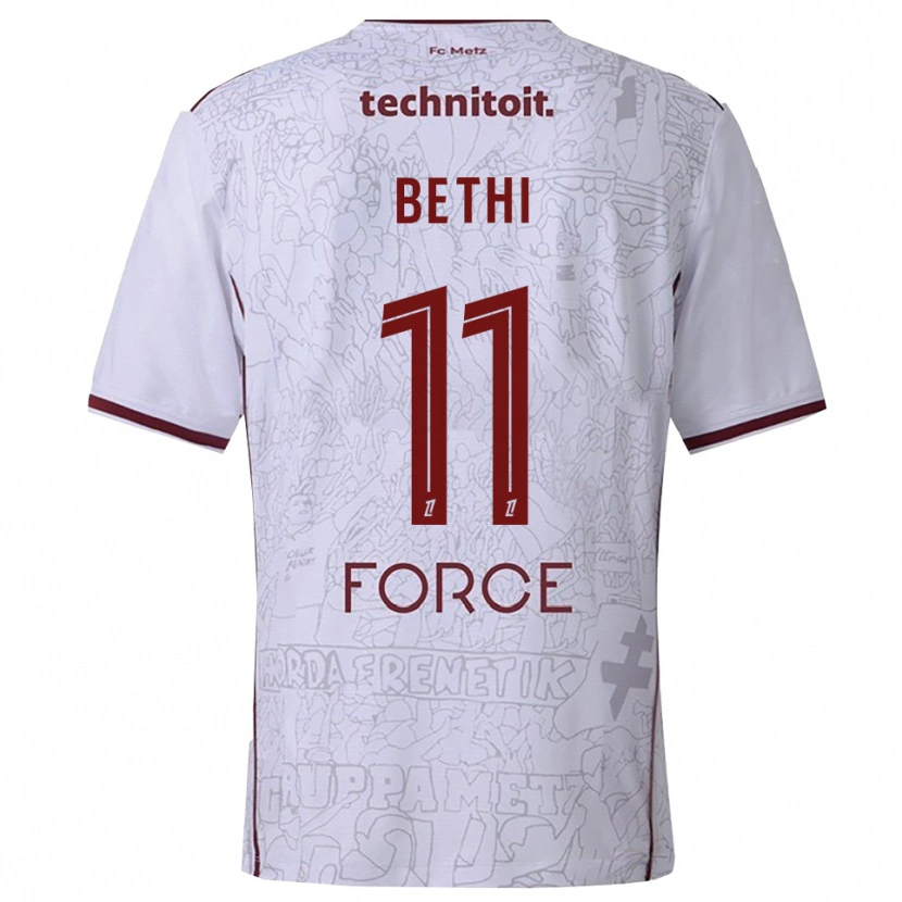 Danxen Herren Mélissa Bethi #11 Weiß Burgunderrot Auswärtstrikot Trikot 2025/26 T-Shirt Österreich