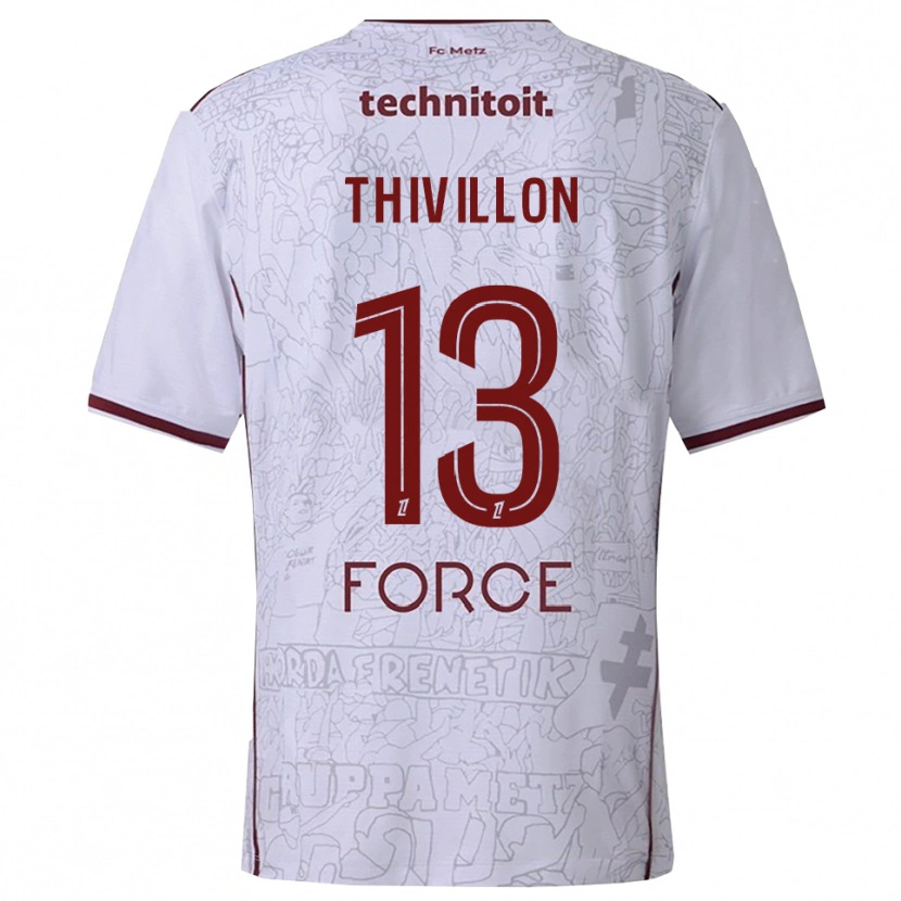Danxen Herren Lina Thivillon #13 Weiß Burgunderrot Auswärtstrikot Trikot 2025/26 T-Shirt Österreich