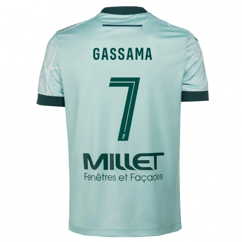 Danxen Herren Heraba Gassama #7 Grün Weiß Auswärtstrikot Trikot 2025/26 T-Shirt Österreich