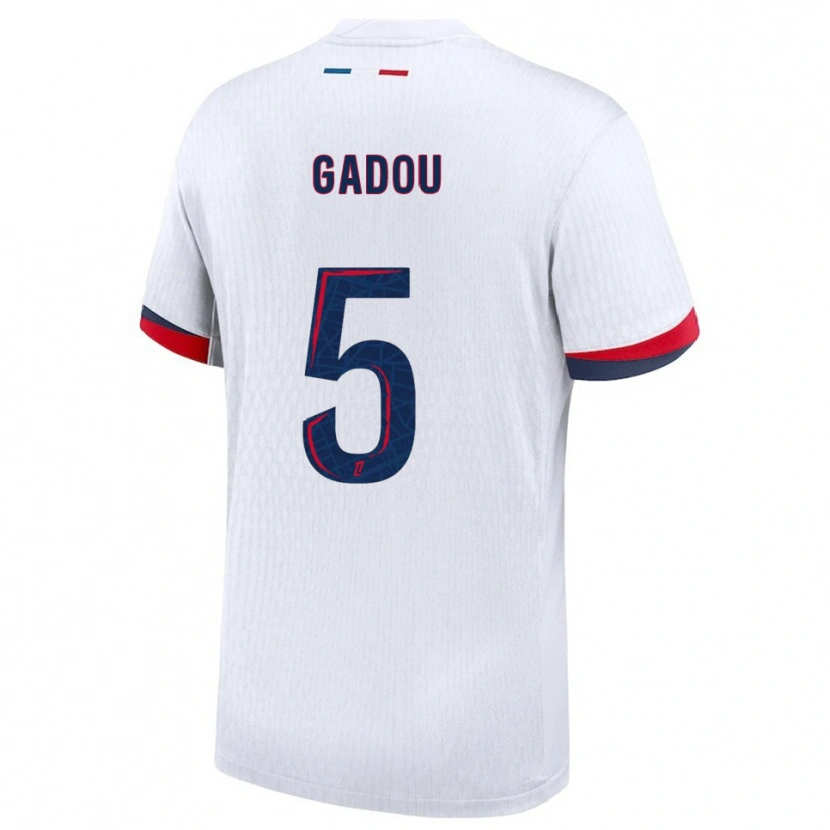 Danxen Herren Joane Gadou #5 Weiß Rot Auswärtstrikot Trikot 2025/26 T-Shirt Österreich