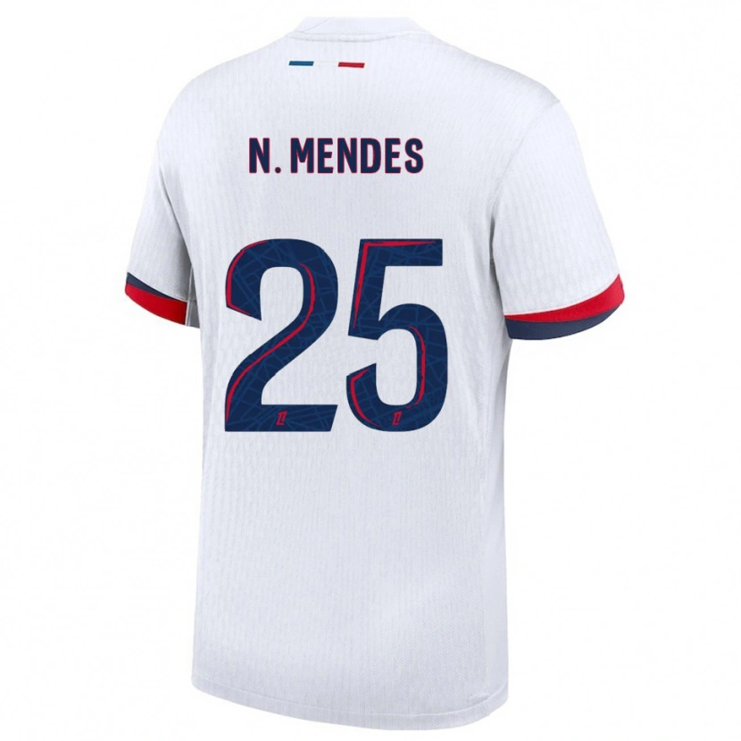 Danxen Herren Nuno Mendes #25 Weiß Rot Auswärtstrikot Trikot 2025/26 T-Shirt Österreich