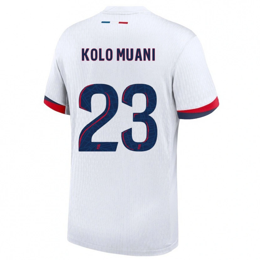 Danxen Herren Randal Kolo Muani #23 Weiß Rot Auswärtstrikot Trikot 2025/26 T-Shirt Österreich