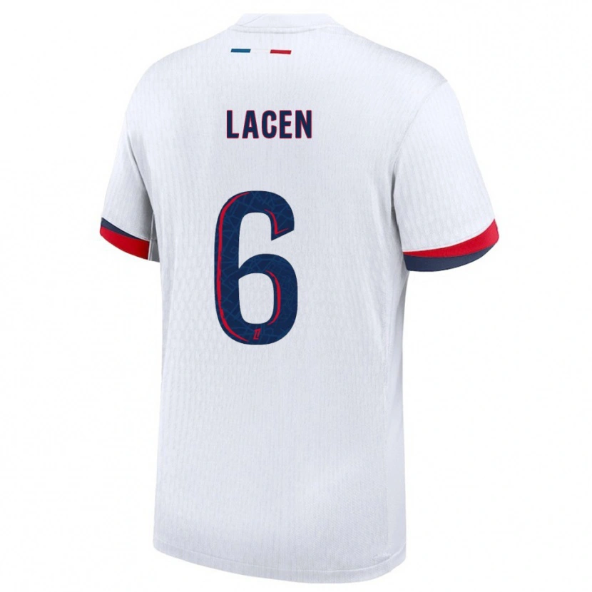 Danxen Herren Michaël Lacen #6 Weiß Rot Auswärtstrikot Trikot 2025/26 T-Shirt Österreich