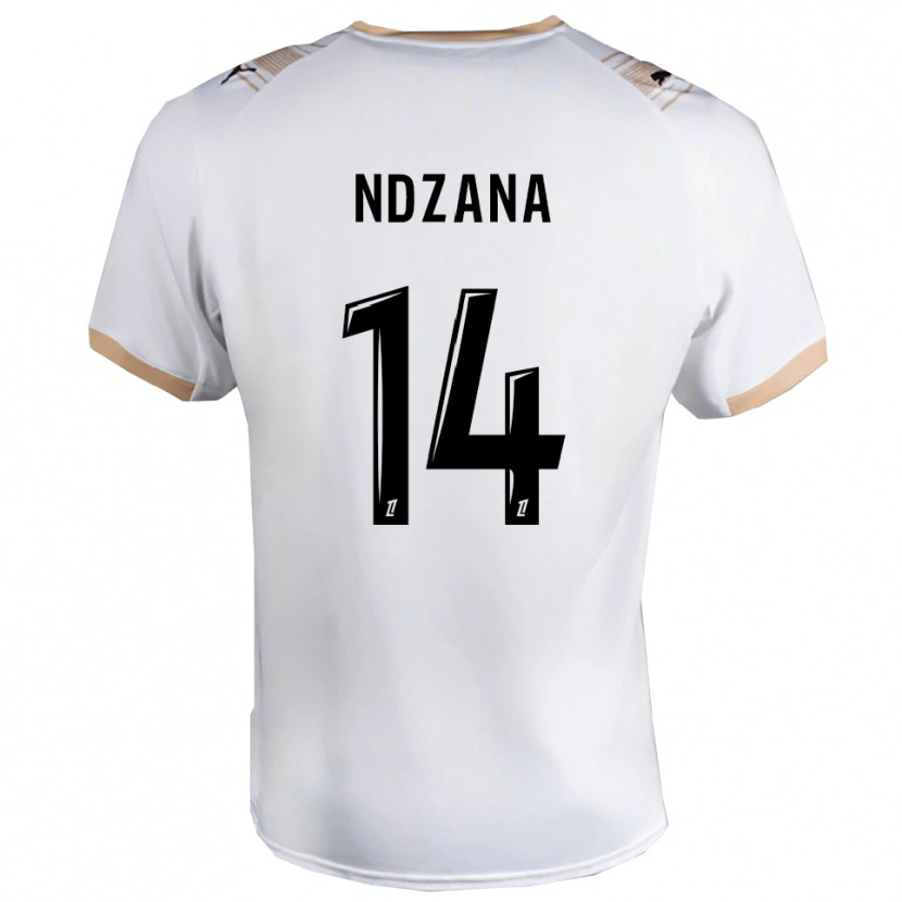 Danxen Herren Parfait-Anthony Ndzana #14 Weiß Schwarz Auswärtstrikot Trikot 2025/26 T-Shirt Österreich