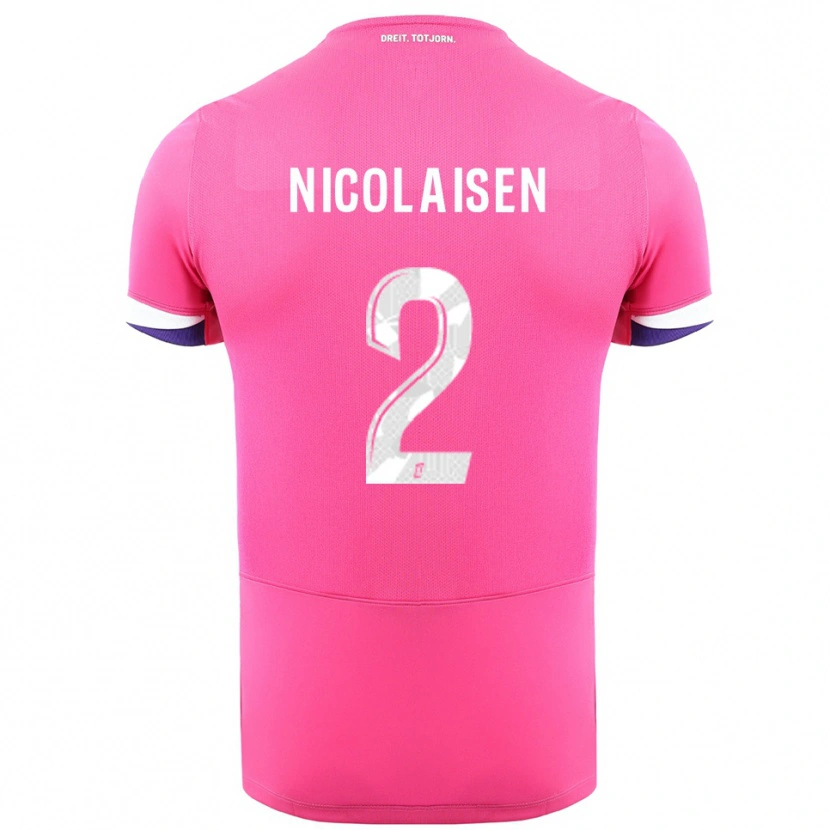 Danxen Herren Rasmus Nicolaisen #2 Rosa Weiß Auswärtstrikot Trikot 2025/26 T-Shirt Österreich