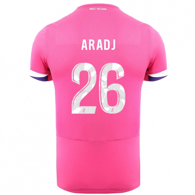 Danxen Herren Ylies Aradj #26 Rosa Weiß Auswärtstrikot Trikot 2025/26 T-Shirt Österreich