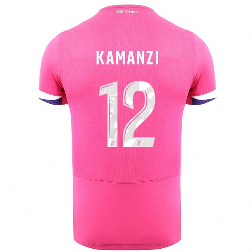 Danxen Herren Warren Kamanzi #12 Rosa Weiß Auswärtstrikot Trikot 2025/26 T-Shirt Österreich