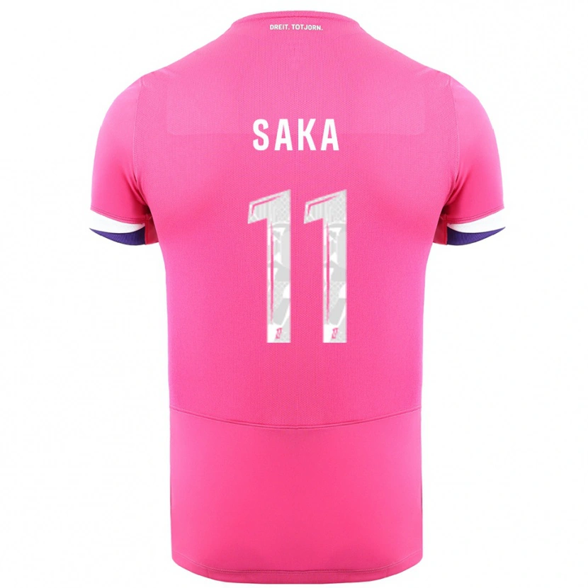 Danxen Herren Mathis Saka #11 Rosa Weiß Auswärtstrikot Trikot 2025/26 T-Shirt Österreich