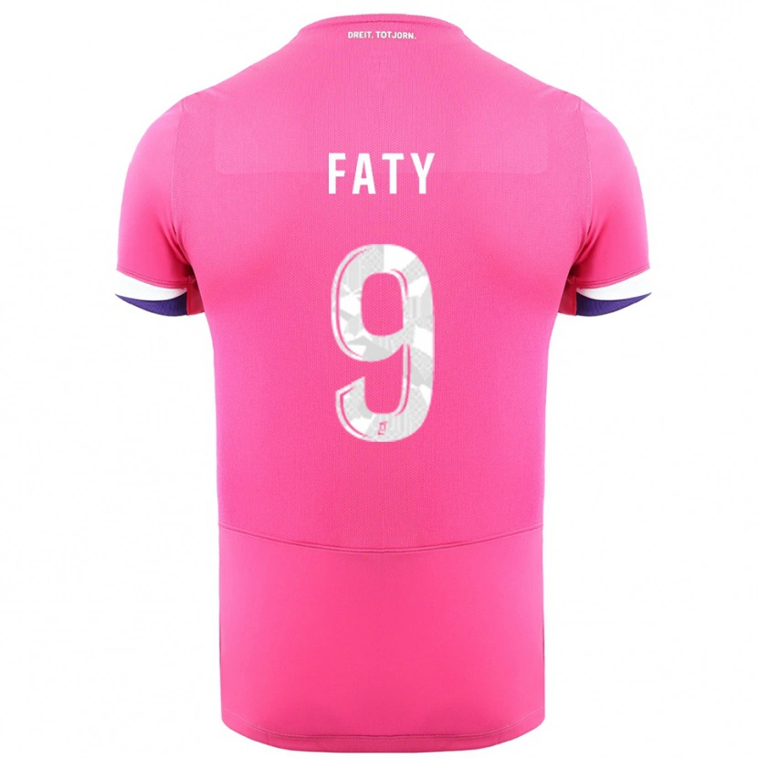 Danxen Herren Enzo Faty #9 Rosa Weiß Auswärtstrikot Trikot 2025/26 T-Shirt Österreich