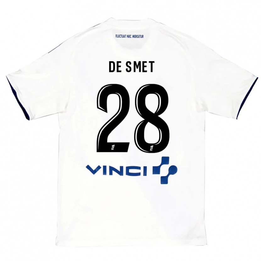 Danxen Herren Thibault De Smet #28 Weiß Blau Auswärtstrikot Trikot 2025/26 T-Shirt Österreich