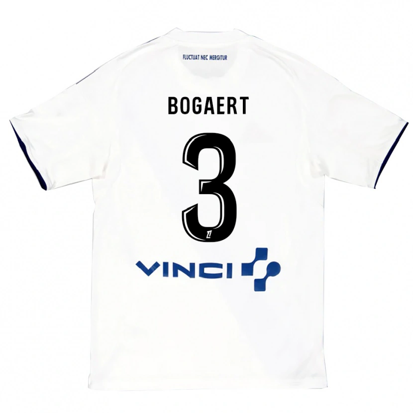 Danxen Herren Lou Bogaert #3 Weiß Blau Auswärtstrikot Trikot 2025/26 T-Shirt Österreich