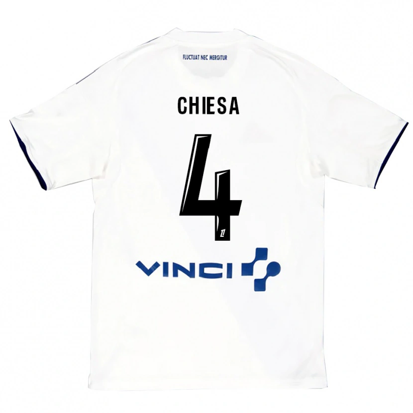 Danxen Herren Ange Chiesa #4 Weiß Blau Auswärtstrikot Trikot 2025/26 T-Shirt Österreich