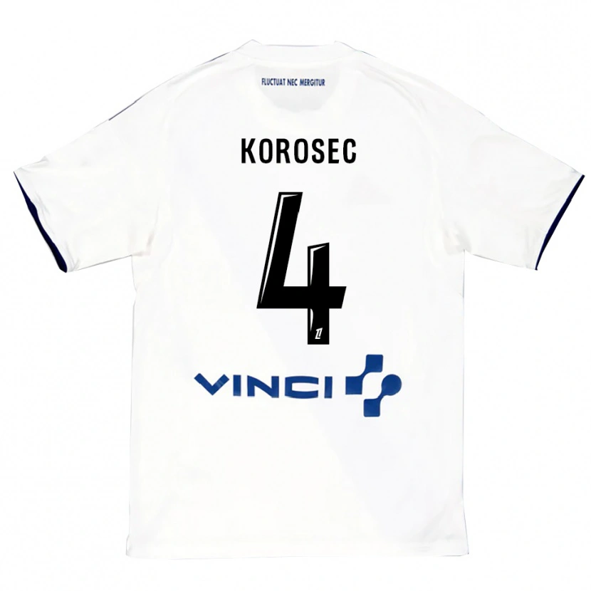 Danxen Herren Kaja Korošec #4 Weiß Blau Auswärtstrikot Trikot 2025/26 T-Shirt Österreich