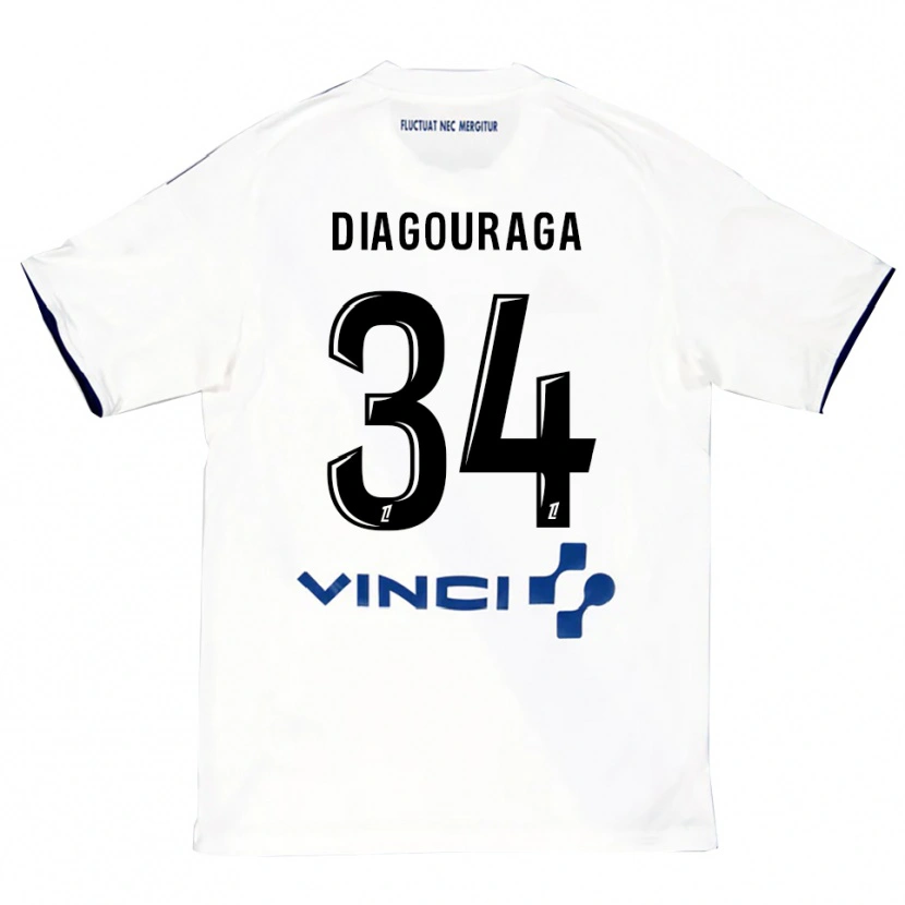 Danxen Herren Djibril Diagouraga #34 Weiß Blau Auswärtstrikot Trikot 2025/26 T-Shirt Österreich