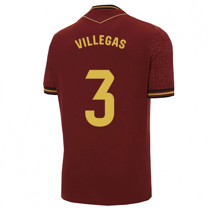Danxen Herren Virginia Villegas Rico #3 Burgunderrot Gold Auswärtstrikot Trikot 2025/26 T-Shirt Österreich
