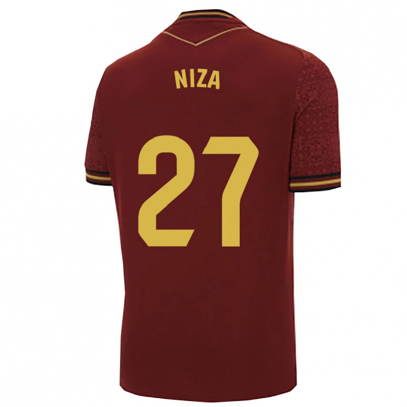 Danxen Herren Sergio Niza #27 Burgunderrot Gold Auswärtstrikot Trikot 2025/26 T-Shirt Österreich