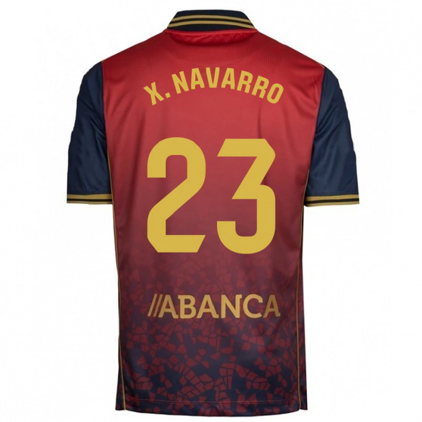 Danxen Herren Ximo Navarro #23 Rot Marine Auswärtstrikot Trikot 2025/26 T-Shirt Österreich