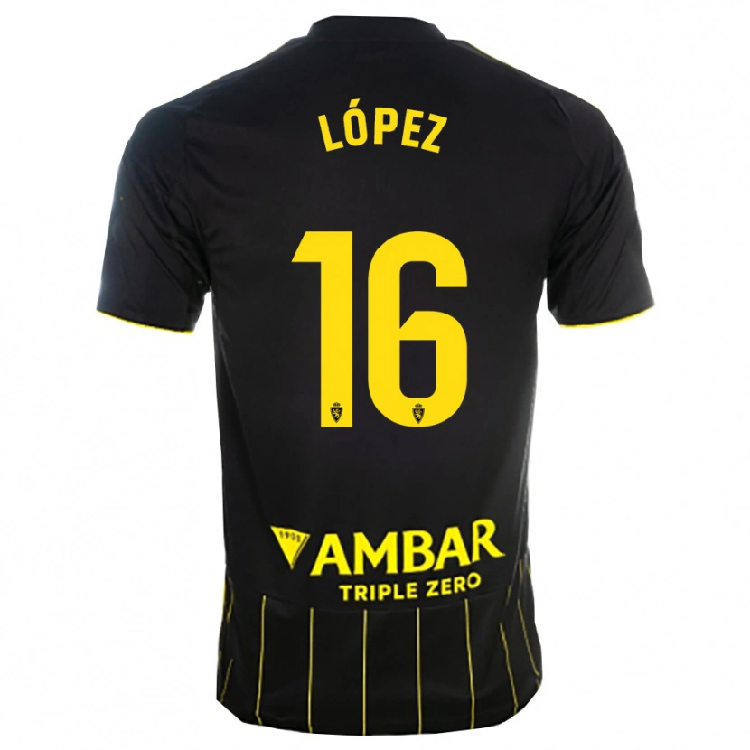 Danxen Herren Juan López #16 Schwarz Gelb Auswärtstrikot Trikot 2025/26 T-Shirt Österreich