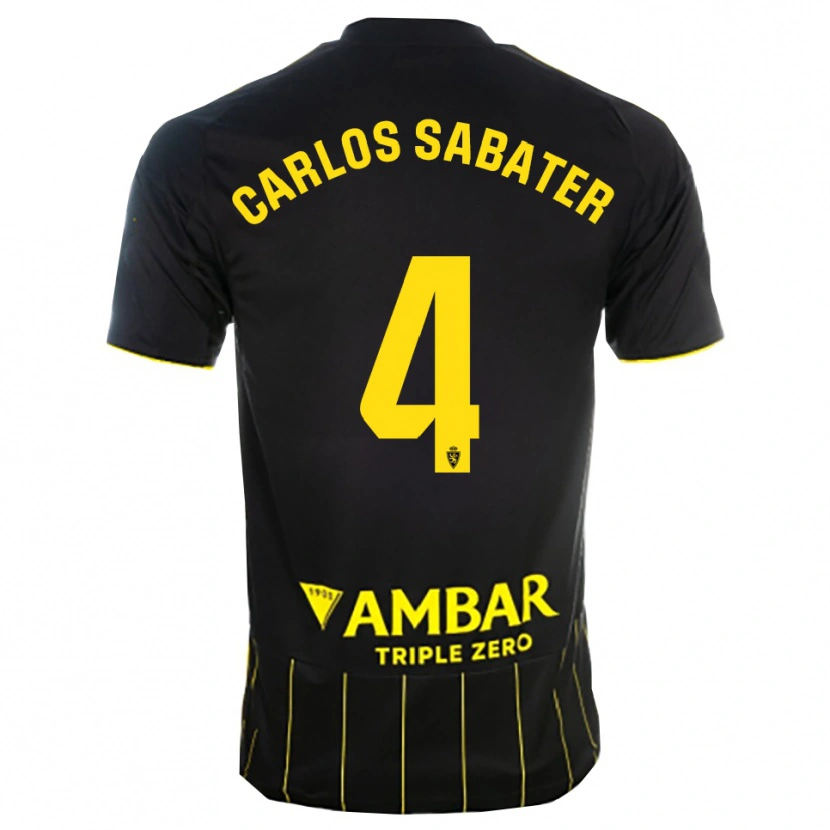 Danxen Herren Juan Carlos Sabater #4 Schwarz Gelb Auswärtstrikot Trikot 2025/26 T-Shirt Österreich