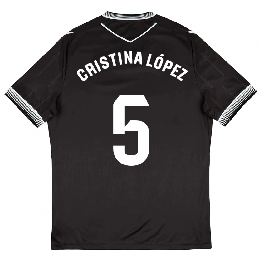 Danxen Herren Cristina López #5 Schwarz Weiß Auswärtstrikot Trikot 2025/26 T-Shirt Österreich