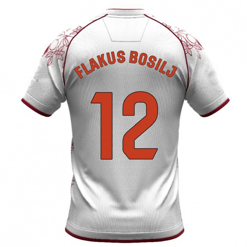 Danxen Herren David Flakus Bosilj #12 Weiß Burgunderrot Auswärtstrikot Trikot 2025/26 T-Shirt Österreich