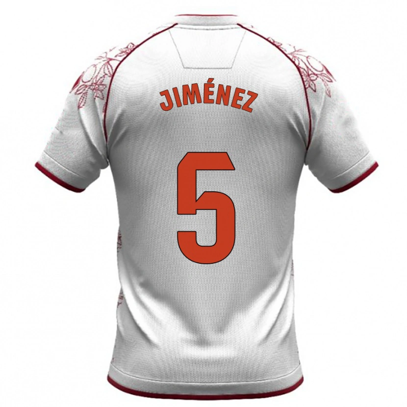 Danxen Herren Alberto Jiménez #5 Weiß Burgunderrot Auswärtstrikot Trikot 2025/26 T-Shirt Österreich